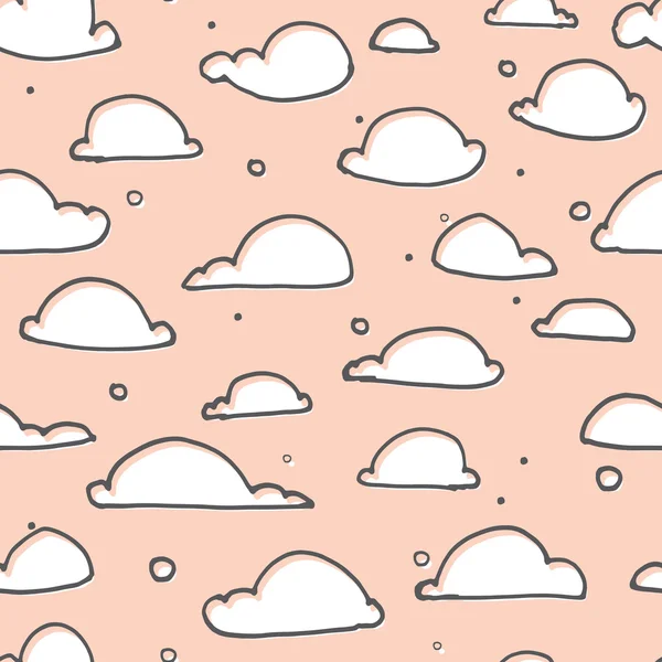 Schattig wolken naadloze patroon — Stockvector