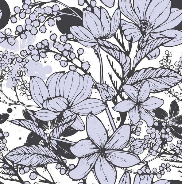 Motif floral sans couture — Image vectorielle