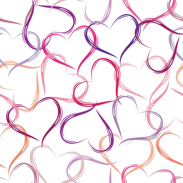 Doodle hearts seamless pattern — Stock Vector