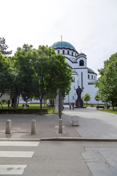 Belgrad Serbia Kwietnia 2016 Serbski Prawosławny Kościół Chrześcijański Sawy Zbudowany — Zdjęcie stockowe
