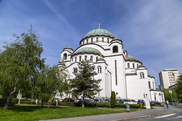 Belgrado Serbia Abril 2016 Iglesia Cristiana Ortodoxa Serbia San Sava — Foto de Stock