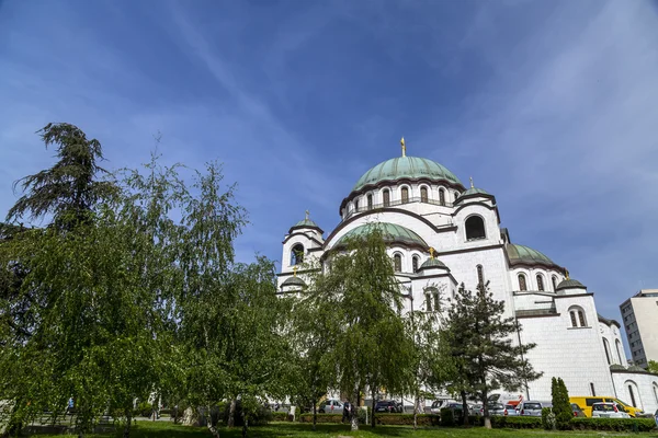 Belgrado Serbia Abril 2016 Iglesia Cristiana Ortodoxa Serbia San Sava — Foto de Stock