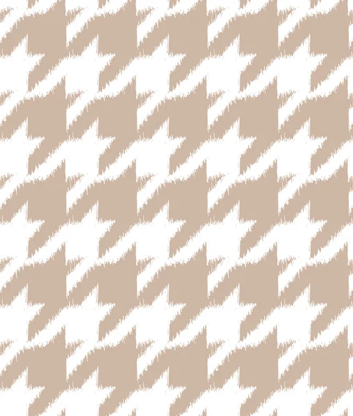 손으로 그린된 ikat houndstooth 원활한 패턴 — 스톡 벡터