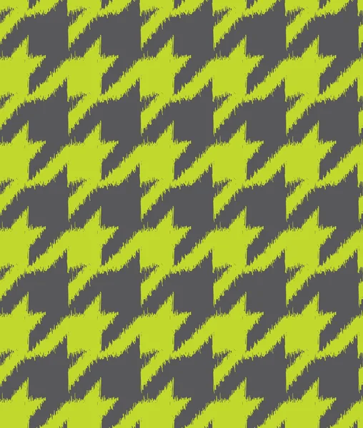 Hand getekende ikat houndstooth naadloze patroon — Stockvector