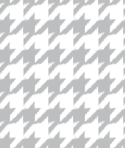 손으로 그린된 ikat houndstooth 원활한 패턴 — 스톡 벡터