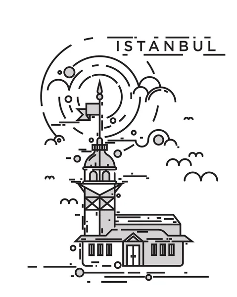 The Maiden Tower, Istanbul — Stock Vector