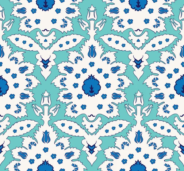 Patrón sin costura floral estilo turco otomano — Vector de stock