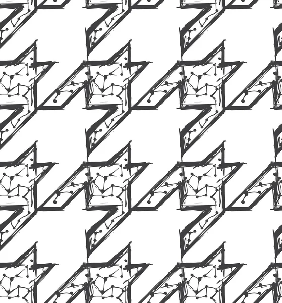 Handritade Houndstooth sömlösa mönster — Stock vektor