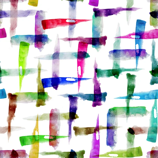 Akvarel štětce tahy bezešvé vzor — Stock fotografie