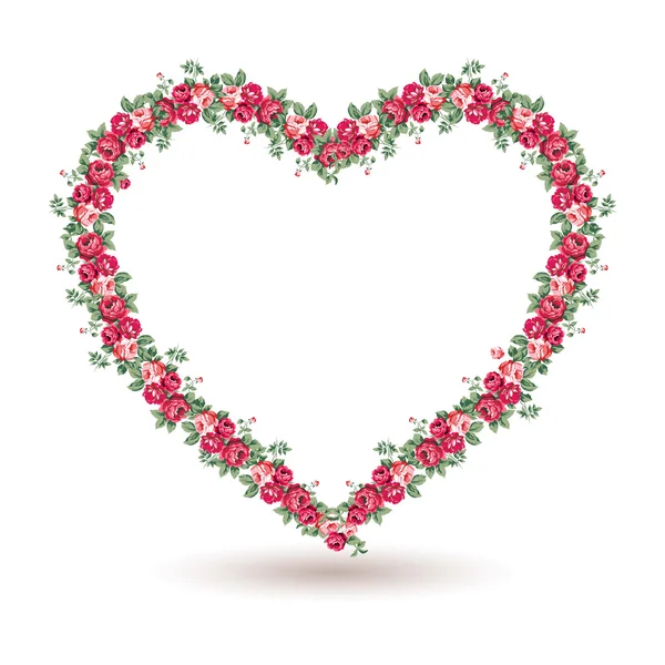 Marco de rosa con rosas chic shabby — Vector de stock