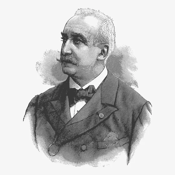 Vector engraving portrait of Felix Faure, a former president of — Stock Vector