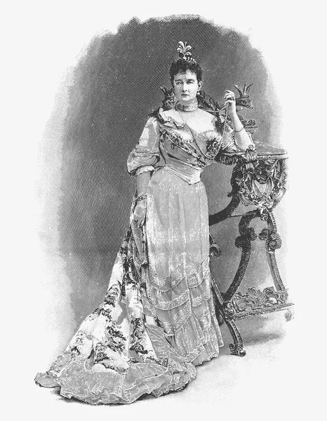 Gravure vectorielle portrait de la duchesse Marie de Mecklembourg-Schwer — Image vectorielle