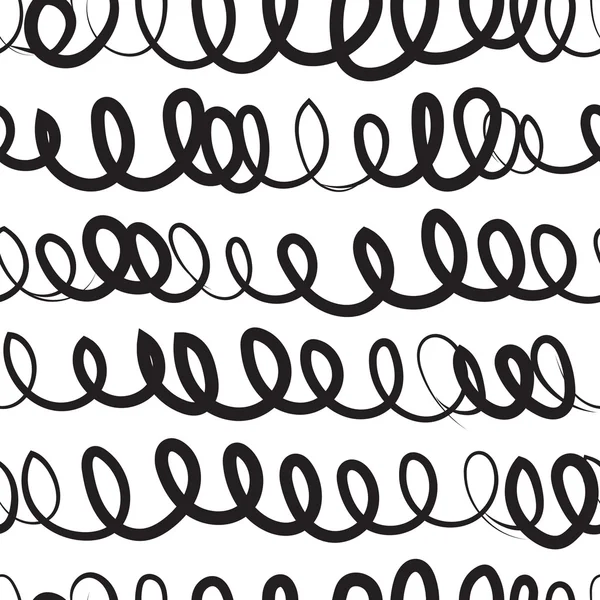 Soyut doodle kıvırcık çizgiler sorunsuz desen — Stok Vektör