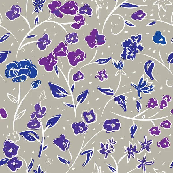 Крихітні весняні квіти каракулі малюнок візерунок — стоковий вектор