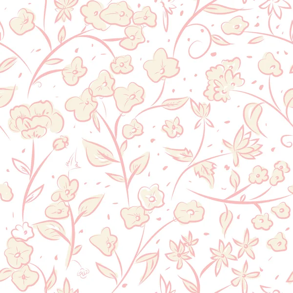 Kleine lente bloemen doodle tekening patroon — Stockvector