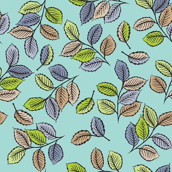 Seamless pattern with cute leaves — Stock Vector