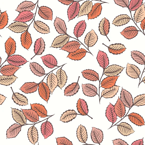 Безшовний візерунок з милими листям — стоковий вектор
