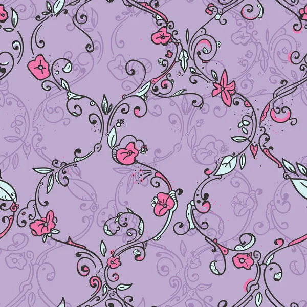 Ручний малюнок шпалери квітковий безшовний візерунок — стоковий вектор