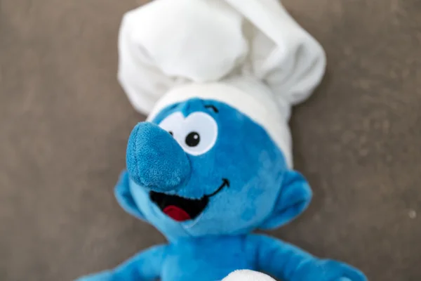 Chef smurf plush toy isolated on white — Stock Photo, Image