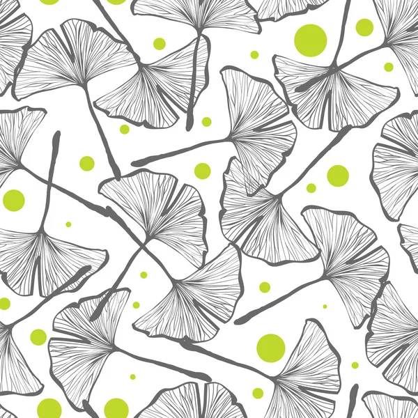 Modèle de fond vectoriel sans couture Gingko biloba — Image vectorielle