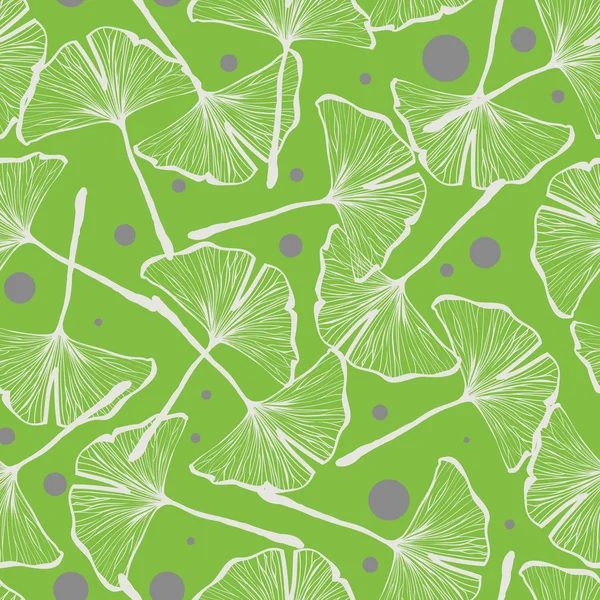 Modèle de fond vectoriel sans couture Gingko biloba — Image vectorielle