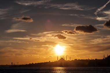 Sunset in Istanbul clipart