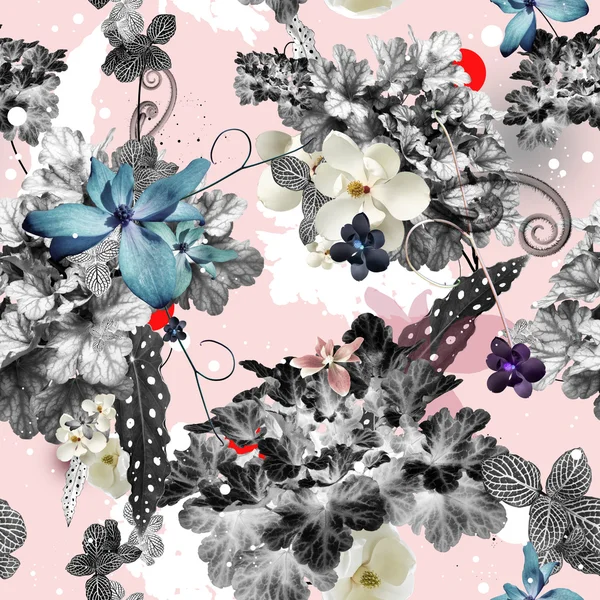 Design de padrão sem costura floral abstrato — Fotografia de Stock