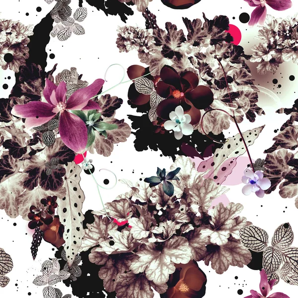 Soyut çiçek dikişsiz desen tasarımı — Stok fotoğraf
