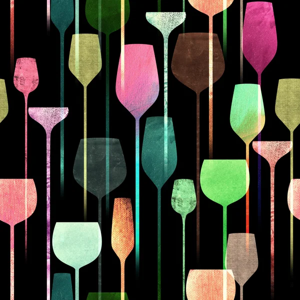 Party drinks textured seamless pattern — Stock Photo, Image