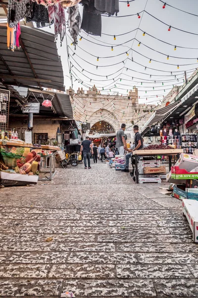 Ιερουσαλήμ Ισραήλ Ιουνίου 2019 Αρχαίοι Δρόμοι Και Κτίρια Στην Παλιά — Φωτογραφία Αρχείου