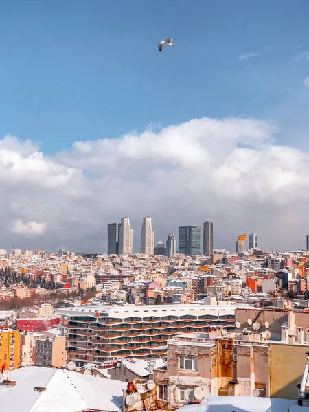 Стамбул Туреччина Лютого 2021 Повітряний Вид Європейську Сторону Стамбула Дахами — стокове фото