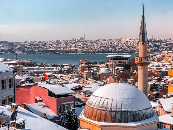 Стамбул Турция Февраля 2021 Года Вид Воздуха Золотой Рог Галич — стоковое фото