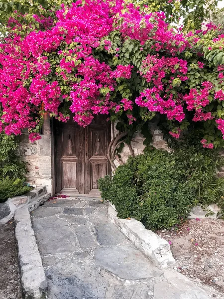 Traditionele Witgekalkte Steen Egeïsche Stijl Architectuur Bodrum Turkije Zeezicht Aan — Stockfoto