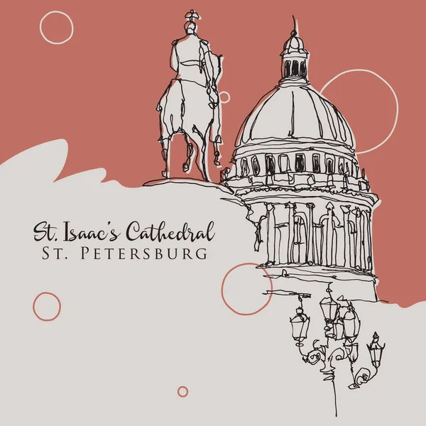 Vector Χέρι Ζωγραφισμένα Σκίτσο Απεικόνιση Του Καθεδρικού Ναού Του Αγίου — Διανυσματικό Αρχείο