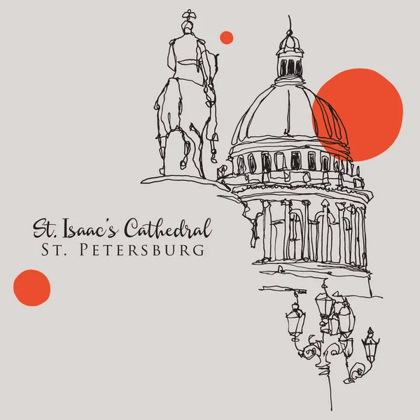 Vector Χέρι Ζωγραφισμένα Σκίτσο Απεικόνιση Του Καθεδρικού Ναού Του Αγίου — Διανυσματικό Αρχείο