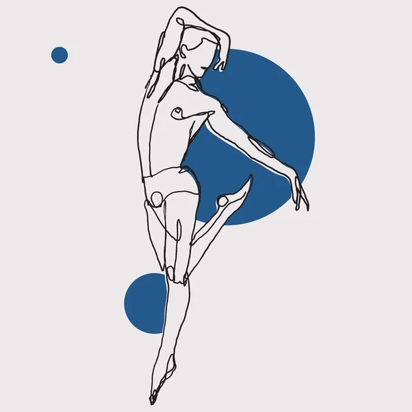 Illustrazione Vettoriale Abbozzata Disegnata Mano Ballerino Balletto Maschile Arte Creativa — Vettoriale Stock