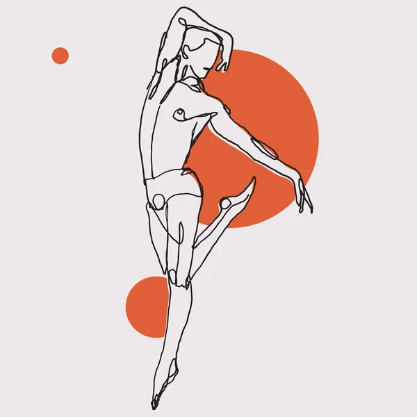 Handgetekende Schetsmatige Vectorillustratie Van Een Mannelijke Balletdanser Creatieve Tekenkunst — Stockvector