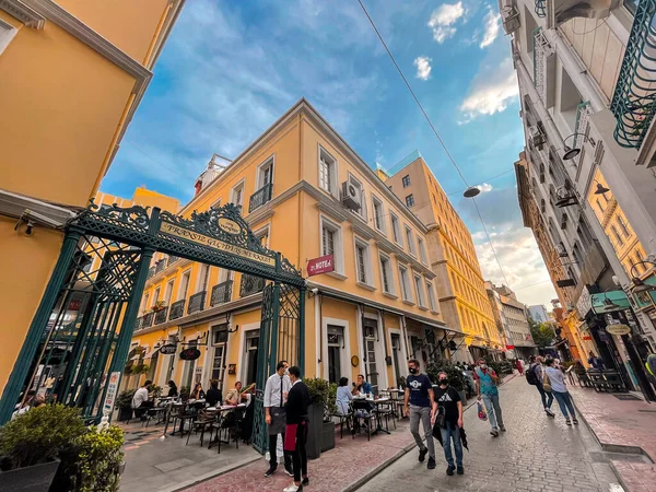 Stanbul Türkiye Eylül 2021 Stanbul Popüler Ilçesinde Beyoğlu Sokaklarından Genel — Stok fotoğraf