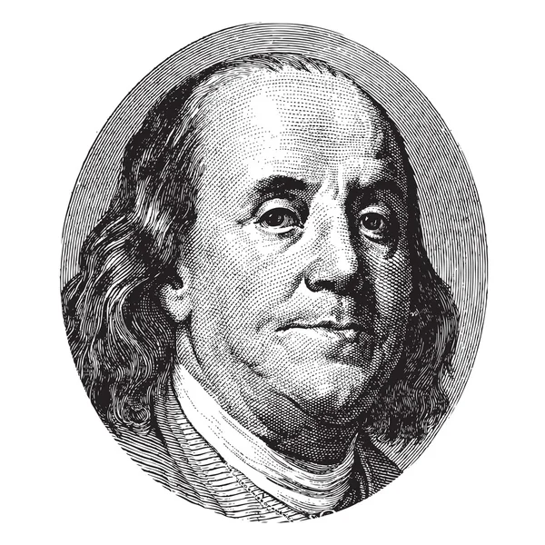 Benjamin Franklin portrait — Stock Vector