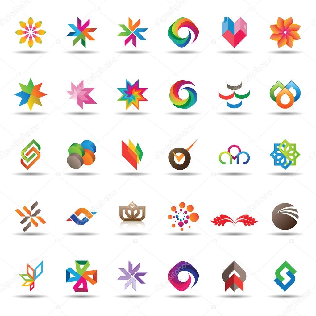 Large set of colorful and trendy icons