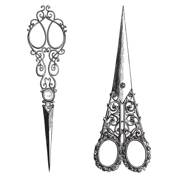 Украшенные ножницы — стоковый вектор