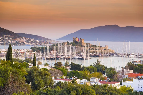 Bodrum i solnedgången, Turkiet — Stockfoto