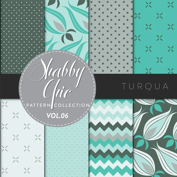 Coleção Shabby Chic Pattern - Turqua — Vetor de Stock