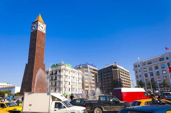 Túnez Túnez Abril 2016 Torre Del Reloj Plaza Central Túnez — Foto de Stock