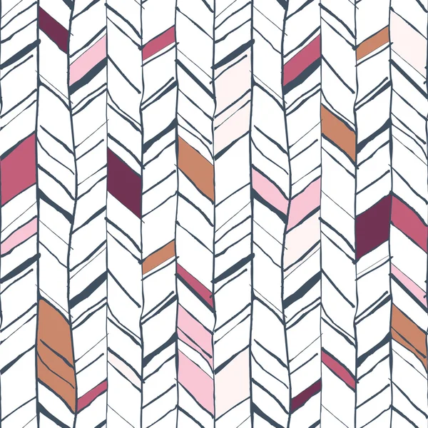 Modèle à chevrons dessiné à la main — Image vectorielle