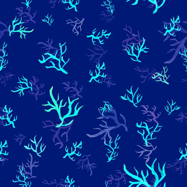 水彩珊瑚模式 — 图库照片