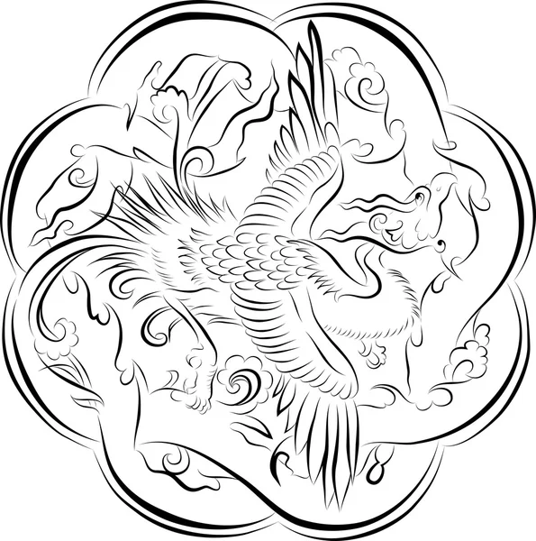 Dragon ornament — Stockvector