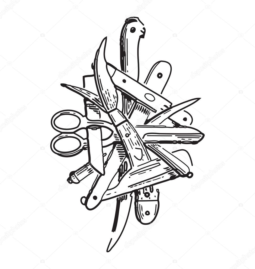 Vintage cutting tools Stock Vector Image by ©EnginKorkmaz 79519716