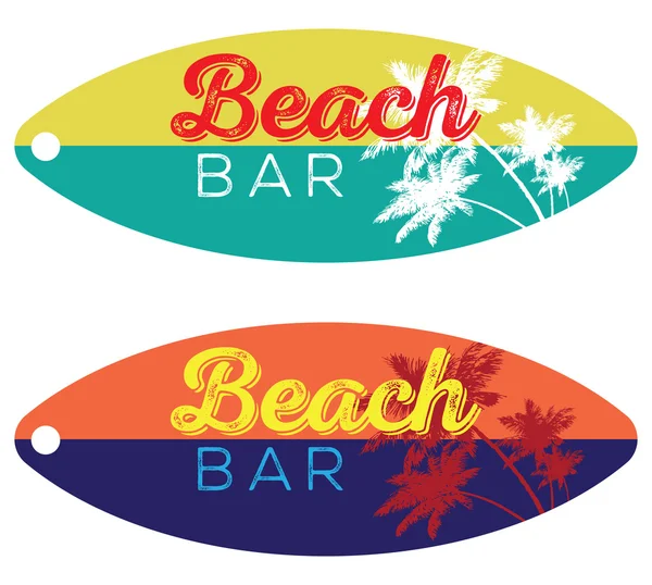 Playa Bar tabla de surf — Vector de stock