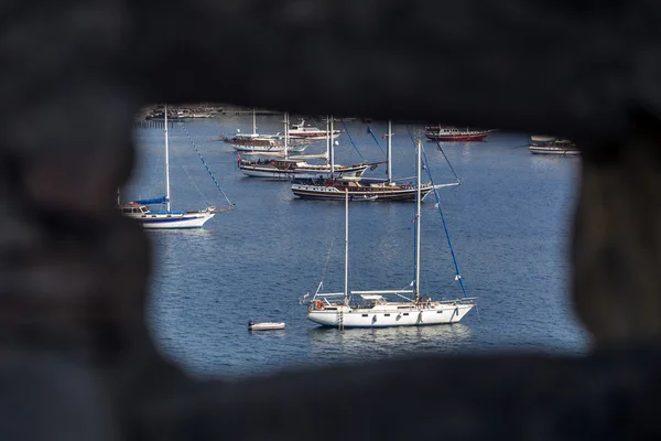 Bodrum Turkije April 2016 Uitzicht Vanaf Kust Stad Van Bodrum — Stockfoto